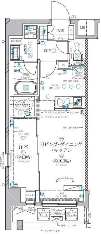 ディアレイシャス赤羽 1002 間取り図
