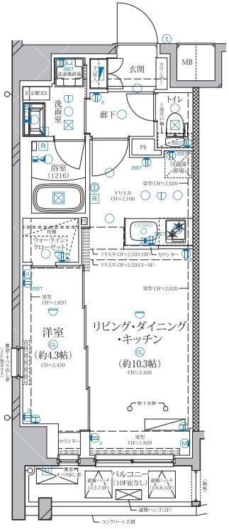 ディアレイシャス赤羽 402 間取り図