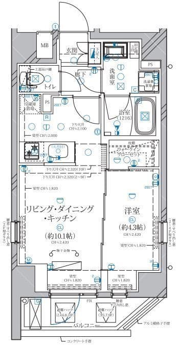 ディアレイシャス赤羽 403 間取り図