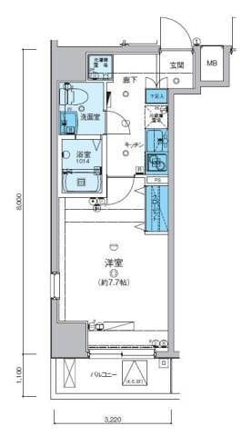 リヴシティ大森町 801 間取り図