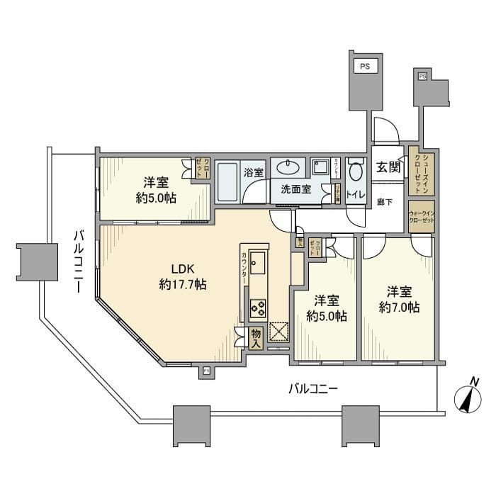 サウスゲートタワー川口 306 間取り図