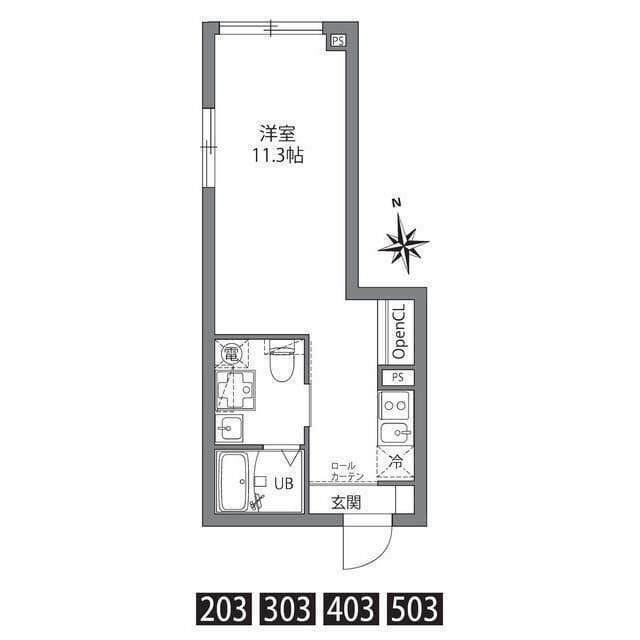 アザレア王子本町 203 間取り図
