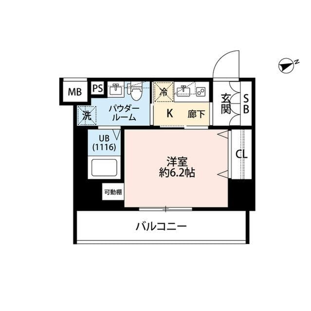 プレール・ドゥーク門前仲町Ⅲ 701 間取り図