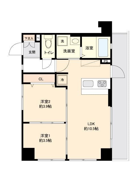 ONE ROOF FLAT NISHIWASEDA 0903 間取り図
