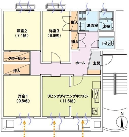 コリノ洗足池 202 間取り図