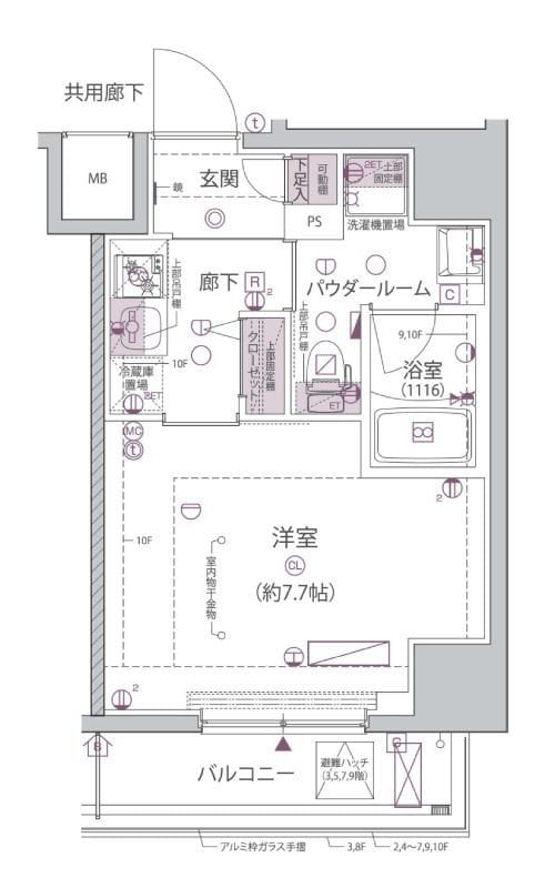 アルコバレーノ堀切菖蒲園 302 間取り図