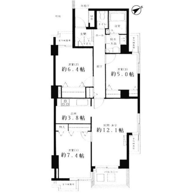 オーロヴェルデ田園調布 401 間取り図