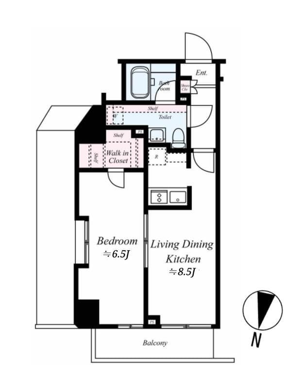 ヴォーガコルテ西小山 802 間取り図