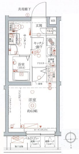クレヴィスタ北千住 506 間取り図