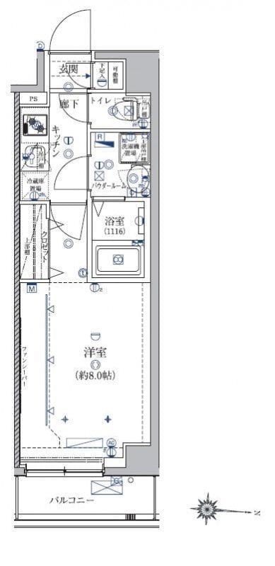クレイシア菊川 504 間取り図