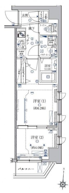 クレイシア菊川 601 間取り図