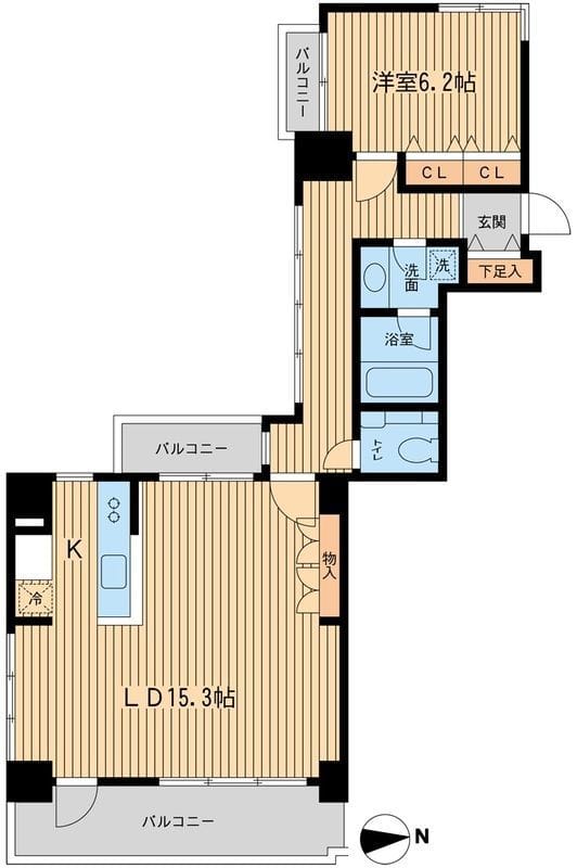 芝公園アパートメント 0706 間取り図
