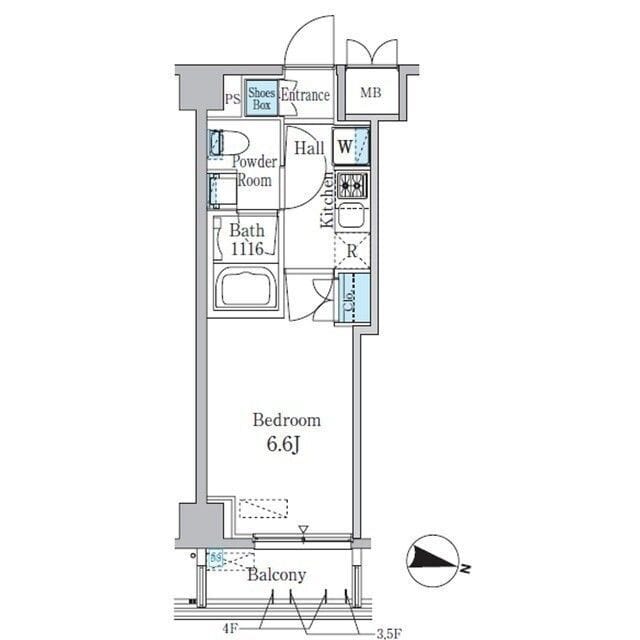 スタイリオ渋谷南平台 405 間取り図