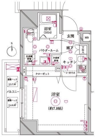 レアライズ入谷 501 間取り図