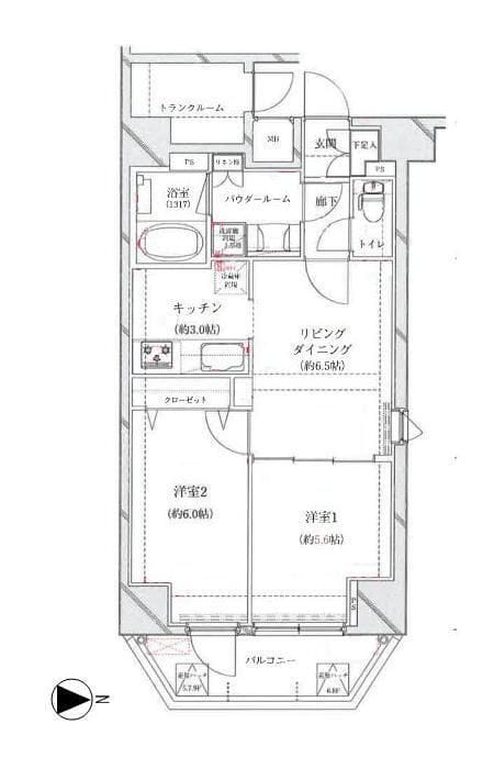レアライズ入谷 602 間取り図