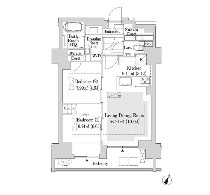 リブクオーレ神保町 1205 間取り図