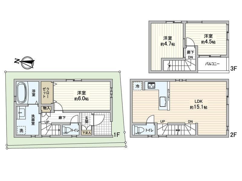 新宿区北新宿2丁目戸建 A 間取り図
