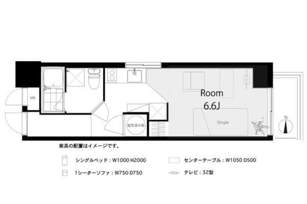 ライオンズマンション神楽坂第5 1101 間取り図