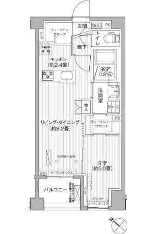 シティカレント目黒学芸大学 303 間取り図