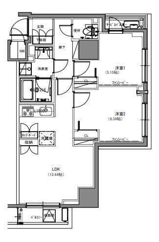 S-RESIDENCE両国緑 1003 間取り図