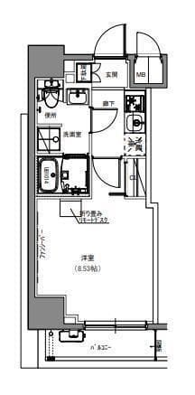 S-RESIDENCE両国緑 201 間取り図