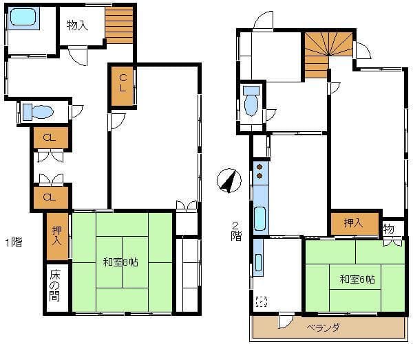 和田2丁貸家 1 間取り図