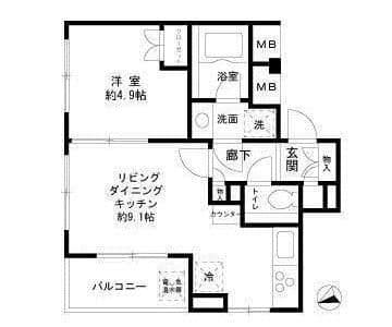 アクティス中目黒トリアード 301 間取り図