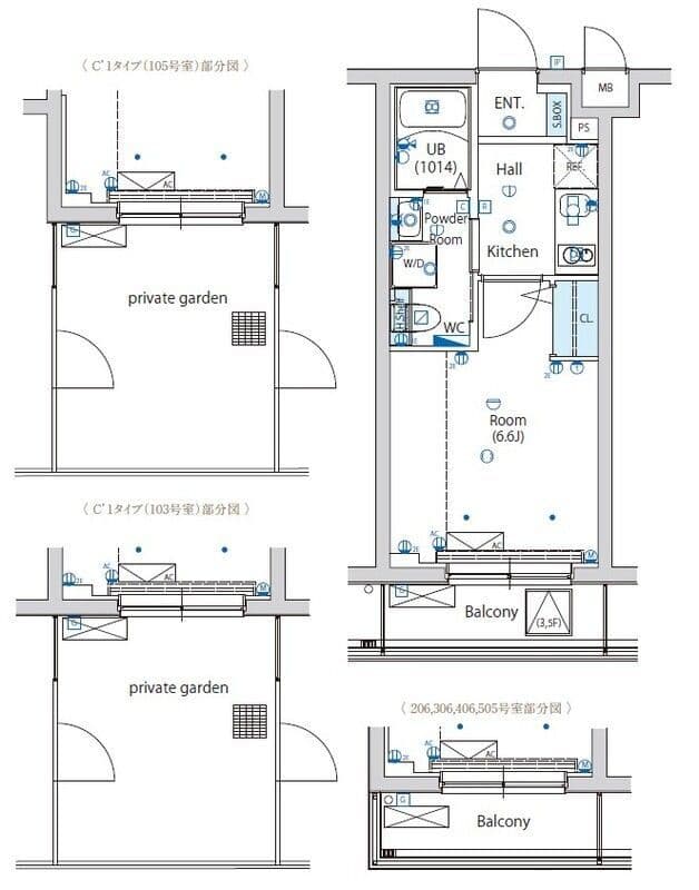 エストゥルース亀有 203 間取り図
