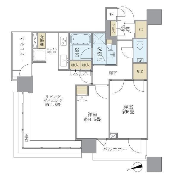 BrilliaTowers目黒サウスレジデンス 1802 間取り図