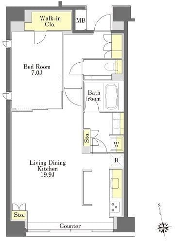プライムメゾン三田綱町 00203 間取り図