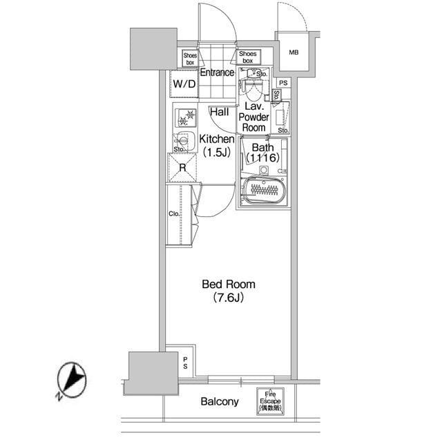 コンフォリア蒲田 0203 間取り図