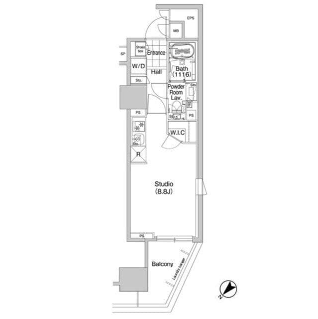 コンフォリア蒲田 1401 間取り図