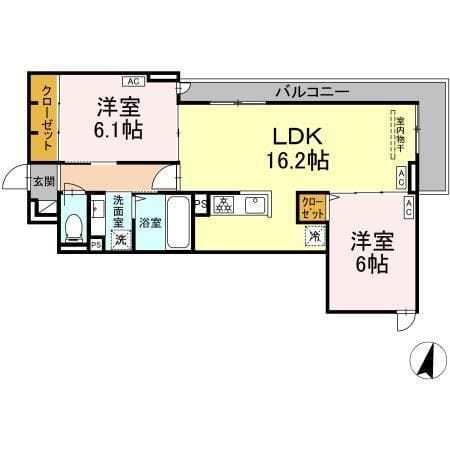 オードリーコート 206 間取り図