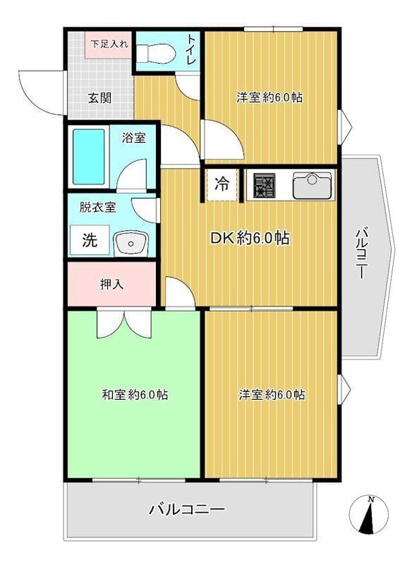 アメニティーコート 201 間取り図