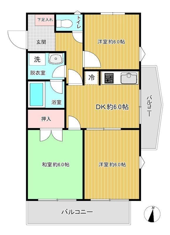 アメニティーコート 301 間取り図