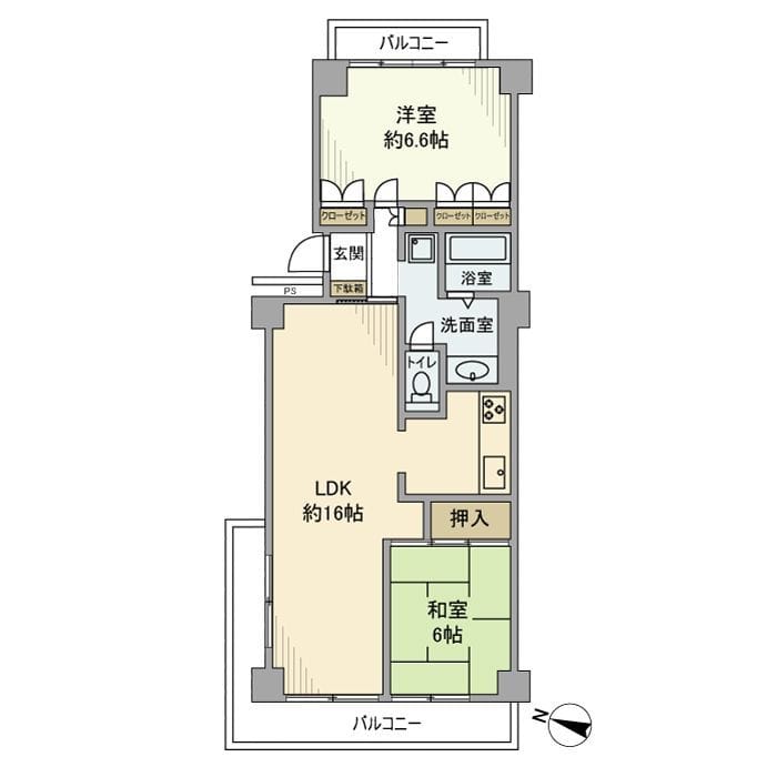 ルミネ根岸公園 405 間取り図