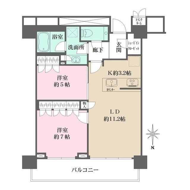 ザ・パークハウス晴海タワーズ クロノレジデンス 4216 間取り図