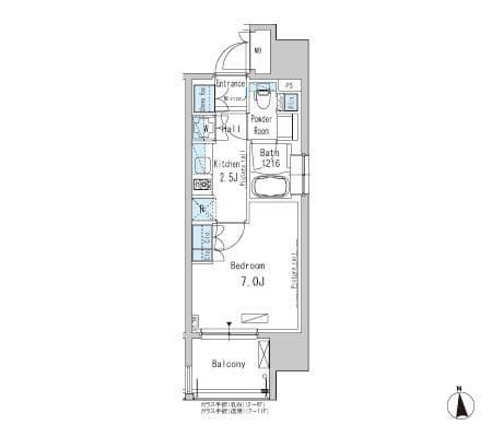 パークアクシス新御徒町East 1104 間取り図