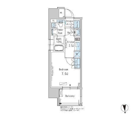 パークアクシス新御徒町East 601 間取り図