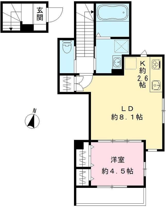 ソレイユ大原 201 間取り図