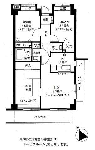 コリンズ 白根 402 間取り図