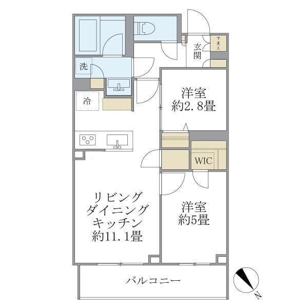 La Perla Meguro-HigashiyamaII 101 間取り図