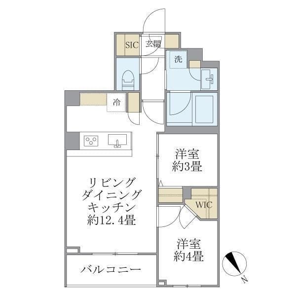 La Perla Meguro-HigashiyamaII 102 間取り図