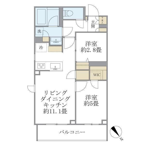 La Perla Meguro-HigashiyamaII 201 間取り図
