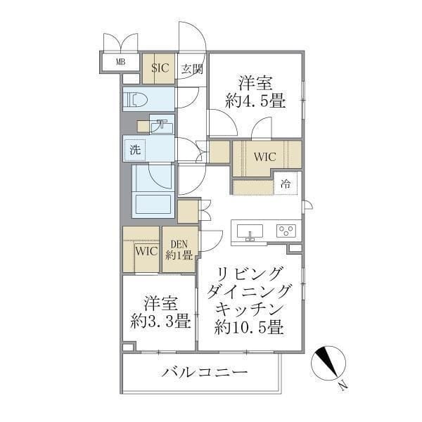 La Perla Meguro-HigashiyamaII 203 間取り図
