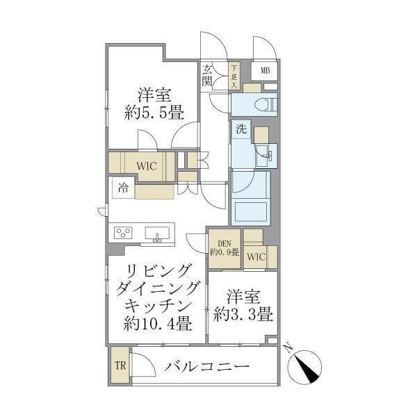 La Perla Meguro-HigashiyamaII 204 間取り図