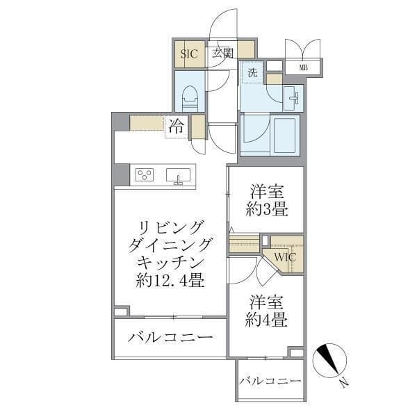 La Perla Meguro-HigashiyamaII 302 間取り図