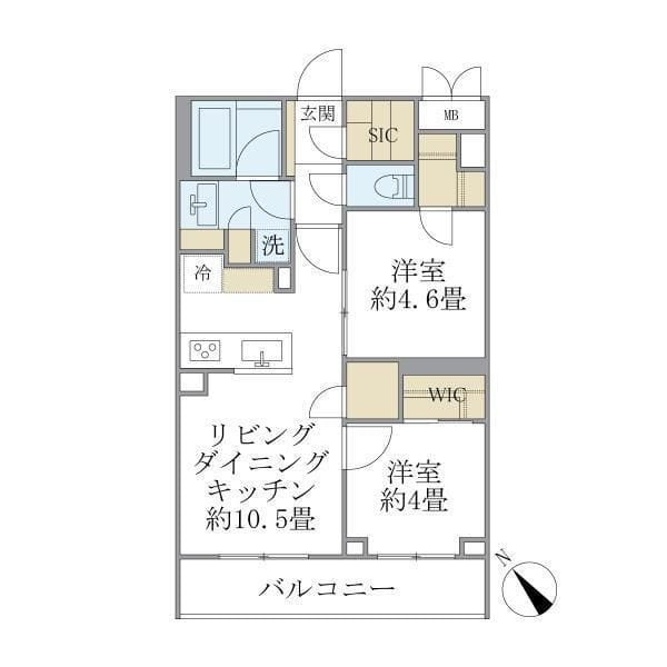 La Perla Meguro-HigashiyamaII 305 間取り図