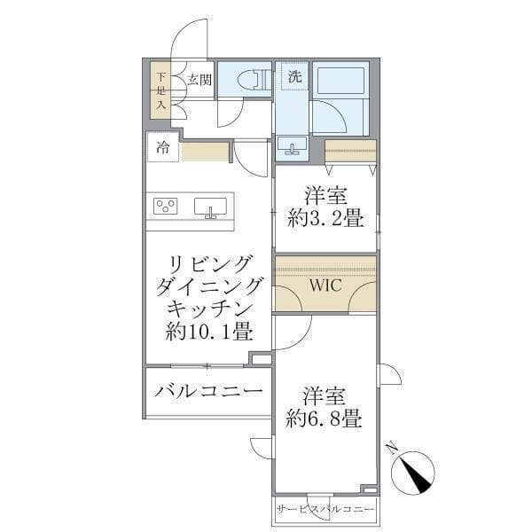 La Perla Meguro-HigashiyamaII 306 間取り図