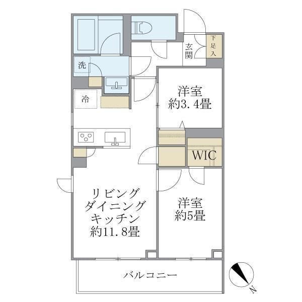 La Perla Meguro-HigashiyamaII 401 間取り図